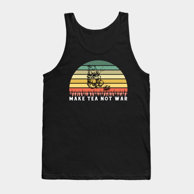 Make Tea Nor War Vintage Retro Tank Top by holiewd